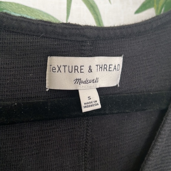 Madewell | Texture & Thread Black Tie-Front Tank Top with Buttons - Picture 4 of 7